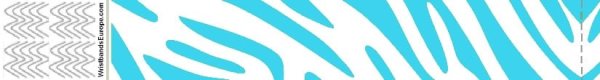 Plain Tyvek Zebra Blue Wristbands